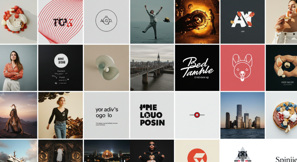 Collage of creative designs made using free design tools.